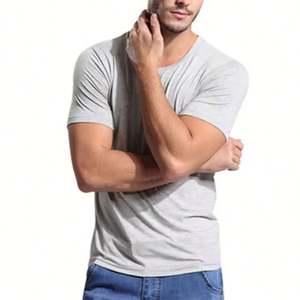 เสื้อยืดผู้ชายเสื้อยืดไม้ไผ่คอวีออกแบบได้ตามที่ต้องการมาใหม่ - Product Image 3