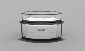 Tùy chỉnh bán buôn bằng gỗ LED chiếu sáng trang sức Showcase hiển thị đồ nội thất đồ trang sức kính Veneer sơn tĩnh điện truy cập cửa hàng thiết kế - Product Image 2