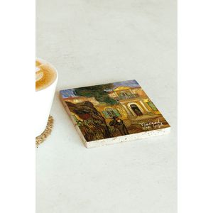 Ensemble de sous-verres en pierre de forme carrée de la série Vincent Van Gogh 43 pour cadeau d'affaires ou promotion - Product Image 2