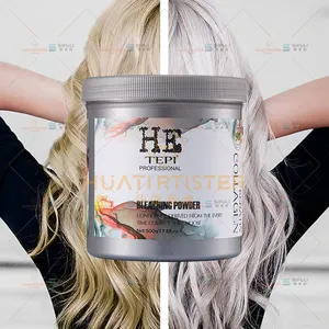 Huati Sifuli HE 500g bubuk pemutih rambut profesional decolor putih produk penghilang warna rambut sampai 9 Level