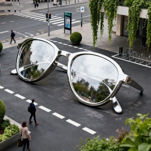 Sculture di Occhiali in Acciaio Inossidabile <span class=keywords><strong>per</strong></span> Decorazione Pubblica di Parchi e Giardini, Grandi Decorazioni <span class=keywords><strong>per</strong></span> Esterni - Product Image 2