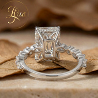 Bague en diamant de laboratoire certifiée IGI pour femme, diamant CVD HPHT VVS émeraude créé en laboratoire, bague de fiançailles pavée, bijoux