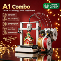 Imprimante 3D EU Bamboo Lab A1 Combo haute vitesse, multicolore, AMS, nivellement entièrement automatique, fabrication de modèles industriels, prend en charge PLA FDM