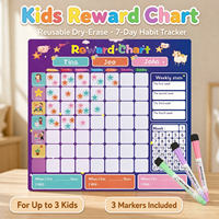 Tableau de récompenses magnétique effaçable à sec et étanche pour enfants, idéal pour la gestion du comportement au bureau, en classe et à l'école, avec autocollants