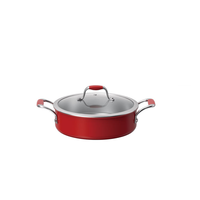 Ensemble de casseroles en acier inoxydable 304 tri-couches non revêtu, série rouge, compatible gaz et induction, poêle de cuisson neuf
