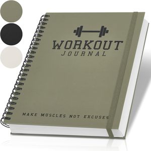 Journal de remise en forme relié en spirale avec couverture en PVC/PP, planificateur d'entraînement de 6 mois, journal d'entraînement non daté, accessoires de salle de sport <span class=keywords><strong>à</strong></span> domicile pour femmes et hommes - Product Image 1