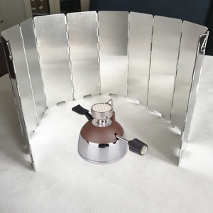 야외 스토브 캠핑 윈드 스크린 제작 판금 제품 용 10 종 접이식 알루미늄 윈드 쉴드 - Product Image 2