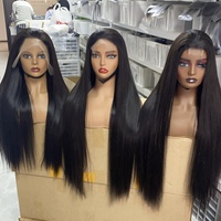 Perruque frontale en dentelle HD GL Raw Vietnamese, cheveux humains brésiliens, perruque frontale en dentelle HD, cheveux vierges raides pour femmes noires