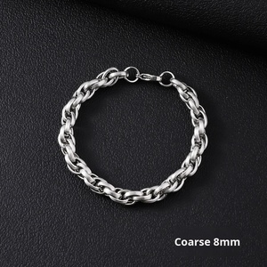 Hot-Selling Stainless Steel Punk Bracelet Simple Domineering High-End Cuban Trendy Men's Jewelry Geometric Bangles for Gift - Product Image 3