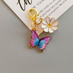 Cross-border Hot-selling Alloy Colorful Chrysanthemum Butterfly Pendant Keychain Bag Pendant <b>Light</b> Small Items Stock Wholesale - Product Image 6