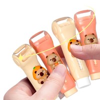 Gomme à effacer Soododo Push-Pull en caoutchouc, design Capybara, motif dessin animé, rechargeable, avec taille-crayon