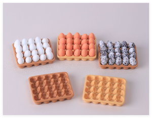 Venta al por mayor a granel: Kit de cocina de juegos de comida en miniatura para casa de muñecas, miniatura de comida kawaii, bandeja de resina vacía para niños, caja de cartón para huevos de gallina - Product Image 6