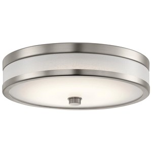 Lámpara de Techo Moderna Minimalista de Tela Blanca y Níquel Cepillado |   Iluminación Suave para Pasillos de Hotel y Habitaciones - Product Image 1