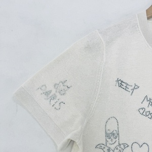 2025 Áo Thun Nữ Ngắn Tay dệt kim khoan nóng kiểu Âu Mỹ dáng rộng hợp thời trang mỏng hoạt hình đường phố cao phía trước Hàn Quốc - Product Image 5