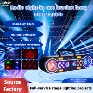 Sistema di Illuminazione Portatile, Luci <span class=keywords><strong>Radio</strong></span> 8in1, Lampada con Supporto, Attrezzatura Professionale LED con Effetto Fascio Luminoso, Barra Par per DJ e Palcoscenico con Supporto - Product Image 2