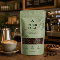 Sachet Doypack Mat Personnalisé avec Fenêtre Transparente et Fermeture Zip Refermable pour Emballage Alimentaire et Café