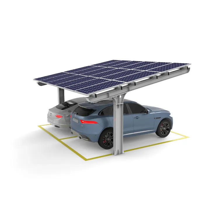 Corigy Design moderne Support d'abri de voiture solaire Panneau de structure en aluminium Abri de voiture solaire