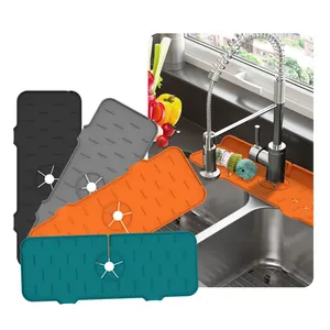 Silikon musluk lavabo su sıçrama görevlisi katlanabilir mutfak lavabo Splash Guard Mat dayanıklı silikon lavabo su sıçrama görevlisi