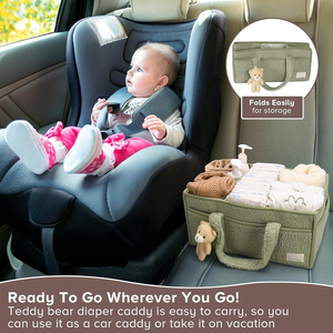 Portable bébé pépinière couche Caddy pour Table à langer Teddy voiture organisateur bac de rangement <span class=keywords><strong>panier</strong></span> pour lingettes nouveau-né Essentials - Product Image 4
