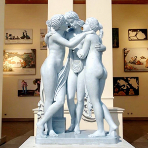 Decoração de casa personalizada sexy nude, feminina estátua de mármore três meninas sexy pedra estátua para venda - Product Image 1