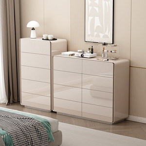 Lxyx Luxury Champagne Color 5 Drawer <b>Chest</b> Eco Friendly Modular Minimalist Bedroom <b>Storage</b> Cabinet Home Bed End <b>Large</b> Capacity - Product Image 3