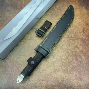 Cuchillo de Caza de Acero Inoxidable con Hoja de Punta Caída y Mango de Goma con Funda, Cuchillo de Supervivencia para Exteriores - Product Image 2