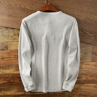 T-shirt Henley personnalisé en maille gaufrée à manches longues pour homme, 280 GSM, en coton, avec patte de boutonnage, coupe oversize, hiver, vente en gros