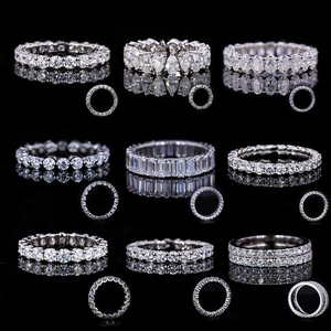 Starsgem Platinum <span class=keywords><strong>18k</strong></span> 14k witgouden moissanite diamanten <span class=keywords><strong>ring</strong></span> met 3mm DEF ronde moissanite - Product Image 6