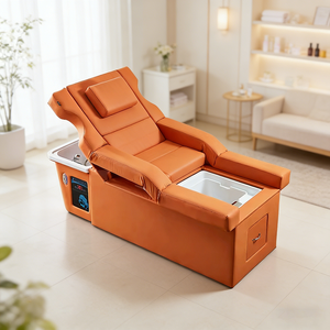 Lit de massage thaïlandais multifonctionnel électrique pour salon, avec bac en céramique et repose-pieds - Product Image 1