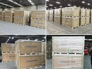 JA N jenis Bifacial Panel surya 555W 560W 570W 580W kaca ganda JA biru dalam 4.0 modul PV untuk penggunaan komersial