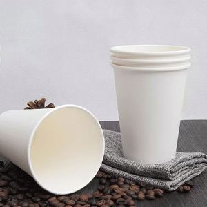 Gobelets à café jetables en papier à paroi simple, imprimés sur mesure, biodégradables, 22/16/12/8 oz, avec couvercle, pour bubble tea et boissons chaudes - Product Image 1