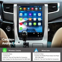 Autoradio vertical de style Tesla Android 13 de 12,1 pouces pour Toyota Alphard 2008-2014 avec CarPlay sans fil et GPS