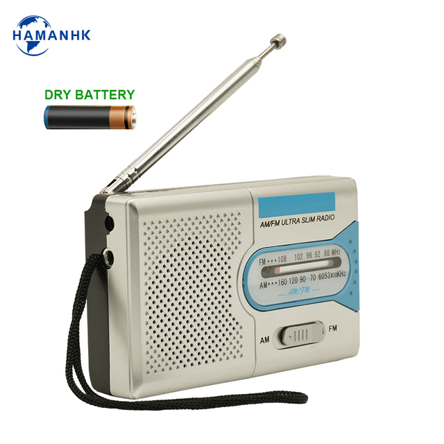New Arrival HAMAN HM-060 Pocket Digital FM/AM Portable Radio with Rechargeable Battery Earphone Jack Built-In Speaker