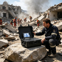 Radar de sauvetage UWB longue portée, efficacité de recherche améliorée, antenne personnalisée, portée de 100 m, haute précision, 10 cm, angle de détection de 120°, 10,1 pouces