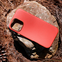Étui de téléphone portable en cuir véritable à imprimé litchi personnalisé, grand format, pour iPhone 16 15 Pro Max