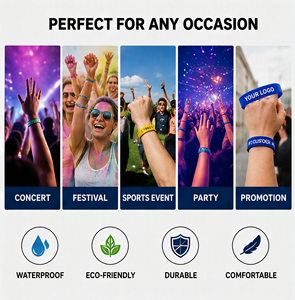 Bracelets en silicone personnalisés avec logo, pour événements, festivals, fêtes, promotionnels - Product Image 3