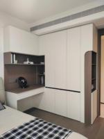 Armoire en placage de chêne blanc nordique, bureau d'écriture, charnières à fermeture douce, portes coulissantes murales, garantie 10 ans pour la maison