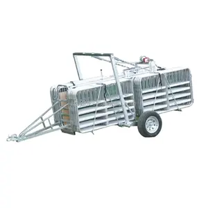 Galvanized goat sheep panel fence trailer for mobile yard