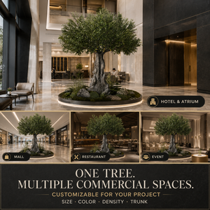 Large <strong>Artificial</strong> Olive <strong>Tree</strong> Custom Size Fiberglass Trunk For Hotel Atrium Mall Commercial Projects Wedding Christmas Durable - Product Image 5