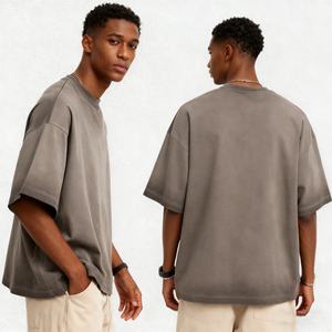 TKAN626D Wholesale Men's Faded heavyweight 100% Cotton <b>T</b>-<b>Shirt</b> <b>Oversize</b> casual Custom <b>plain</b> Blank Logo Vintage Acid Wash <b>T</b> <b>Shirt</b> - Product Image 2