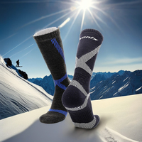 Chaussettes de sport en laine mérinos de haute qualité au design personnalisé Chaussettes de sports d'hiver thermiques chaudes pour le ski et le snowboard