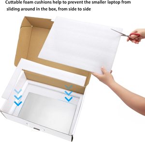 Boîte pour <span class=keywords><strong>ordinateur</strong></span> portable avec mousse de protection, boîte d'expédition en carton pour <span class=keywords><strong>ordinateur</strong></span> portable, boîtes de colis sécurisées pour <span class=keywords><strong>ordinateur</strong></span> portable jusqu'à 17,3 pouces - Product Image 6