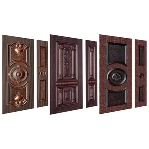 Placa perforada de piel de hoja de puerta de acero laminado en relieve Qichang para decoración de la casa