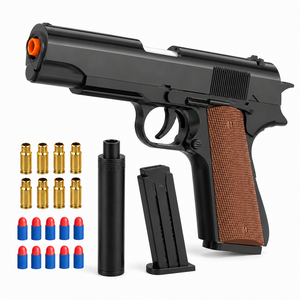 ปืนของเล่นยิงลูกดอกนิ่ม รุ่น <span class=keywords><strong>1911</strong></span> <span class=keywords><strong>Colt</strong></span> Shell Eject ลายไม้ ขนาด 19 ซม. สำหรับเด็ก เล่นยิงปืนกลางแจ้ง - Product Image 3