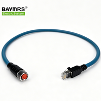 Connecteur RJ45 Ethernet blindé IP67 industriel Cat5e, câble en cuivre droit à 8 broches, codage A, BAYMRS M12