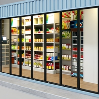 Conteneur modulaire portable de 40 pieds, mini-supermarché, kiosque, boutique de détail, stand d'épicerie éphémère