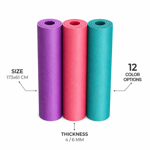 <span class=keywords><strong>Tappetino</strong></span> <span class=keywords><strong>Yoga</strong></span> <span class=keywords><strong>Viola</strong></span> per Allenamento a Casa, Extra Spesso, Antiscivolo, per Esercizi, Pilates, Stretching, Cuscino da Pavimento 173x61cm 4mm 6mm - Product Image 3