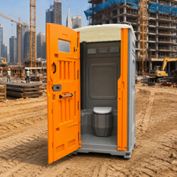 Cabine de toilettes publiques mobiles, toilettes portables d'extérieur avec évier et éclairage pour rue et parc