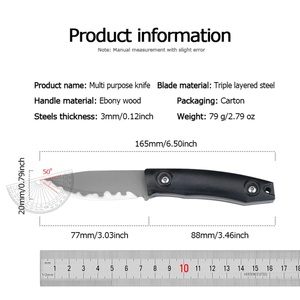 Couteau tactique à lame droite en acier inoxydable de haute qualité SS071, personnalisable, DIY, OEM, épaisseur 3,0 mm - Product Image 2