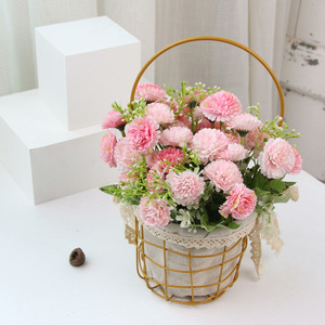 Ramo de 6 ramas de claveles pequeños y flores artificiales de lila para decoración de paredes florales y accesorios para bonsáis - Product Image 2